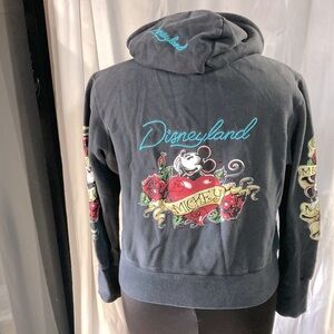 Mickey Mouse rose classic tattoo theme zip hoodie Disneyland XXL